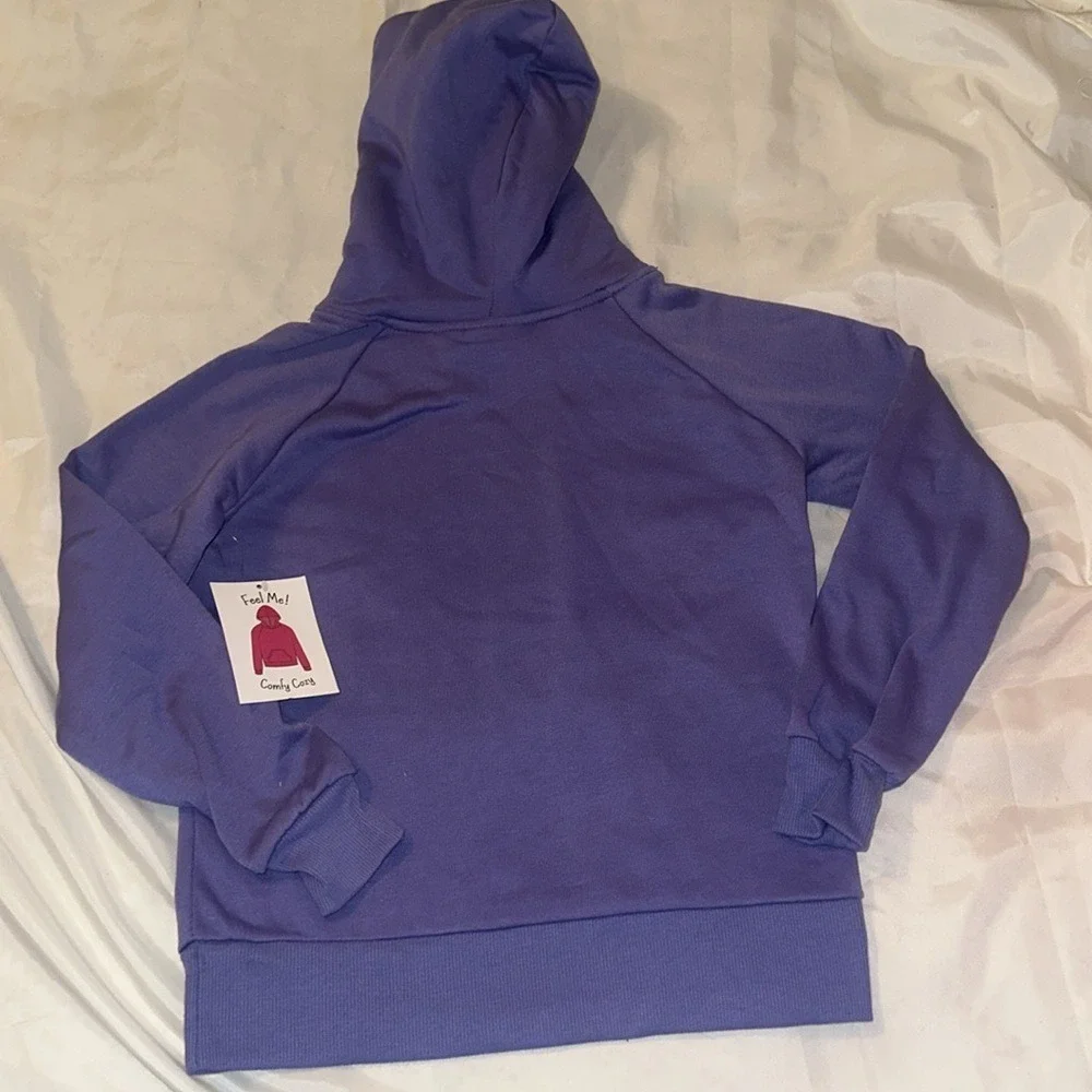 Bobbie Brooks Girls Purple Unicorn Sherpa Lined Hoodie Sweatshirt Size M 7/8 NWT